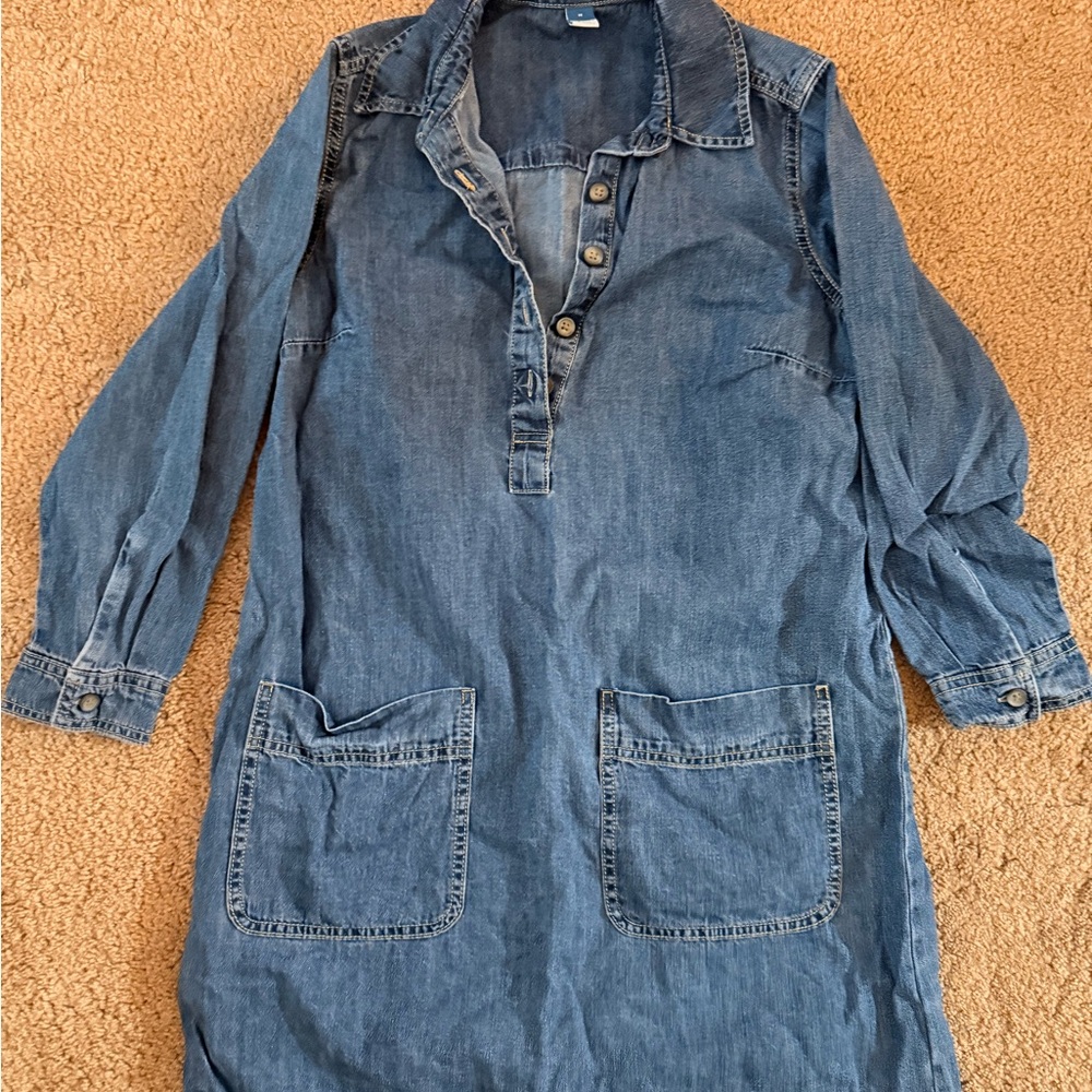Old Navy Blue Long Sleeve Denim Dress